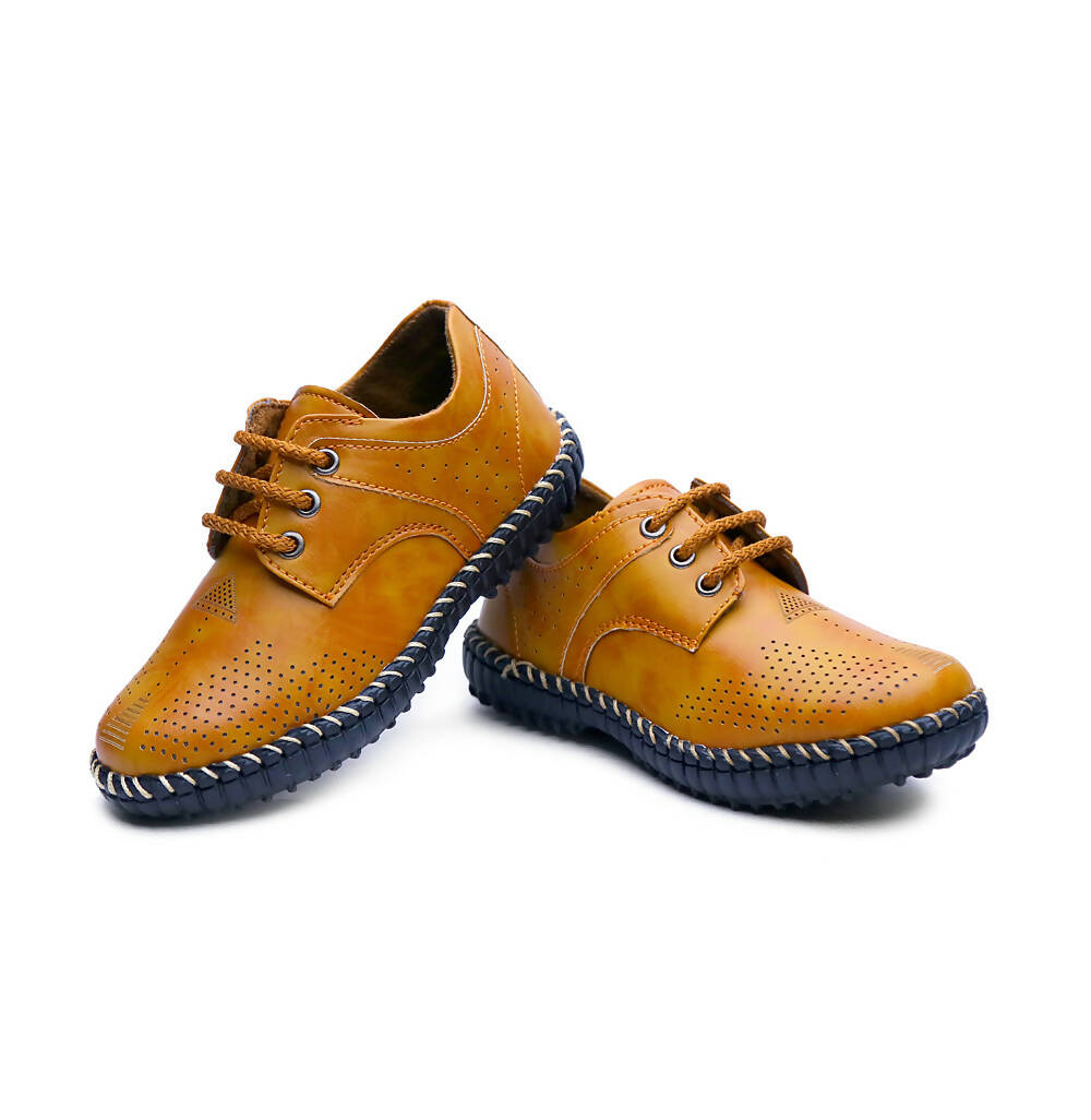 Tiny Bugs Boys Casual Lace Up Shoes - Tan  Grab2Buy Tiny Bugs Grab2Buy