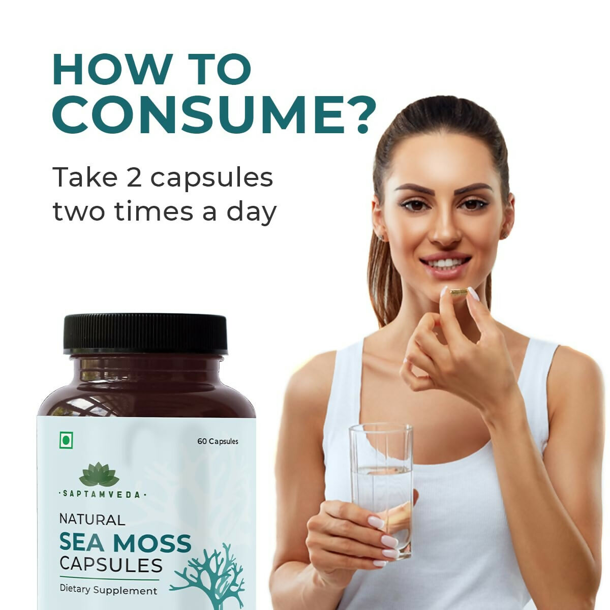 Saptamveda Irish Sea Moss 500mg Capsules - Grab2buy