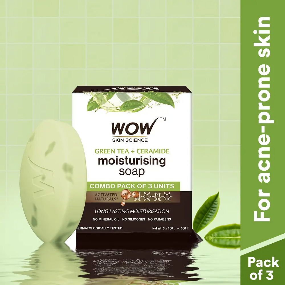 Wow Skin Science Green Tea & Ceramide Moisturizing Soap  Grab2Buy Wow Skin Science Grab2Buy