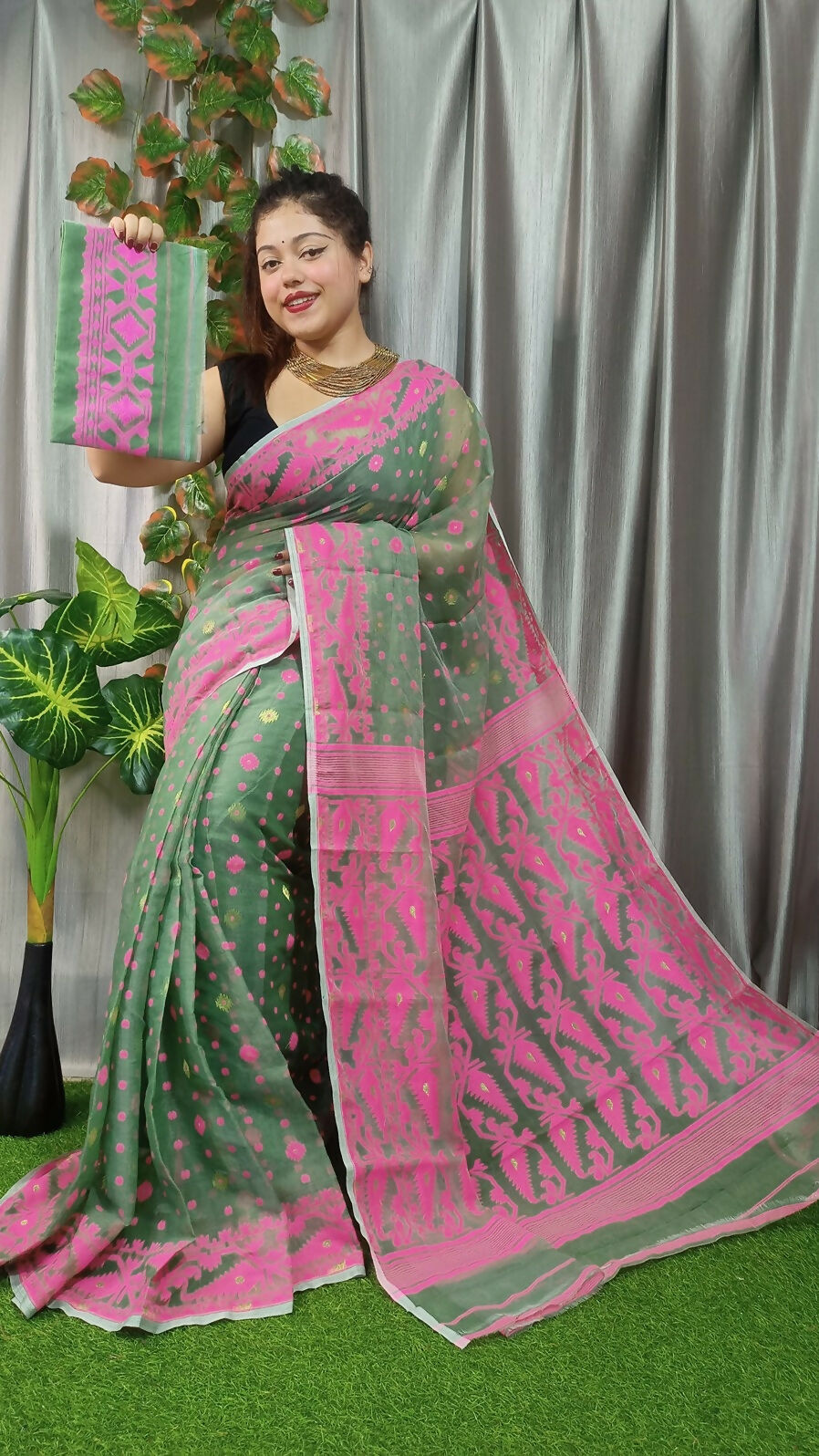 Exclusive Collection Olive Beautiful Jamdani Collection Grab2Buy 
