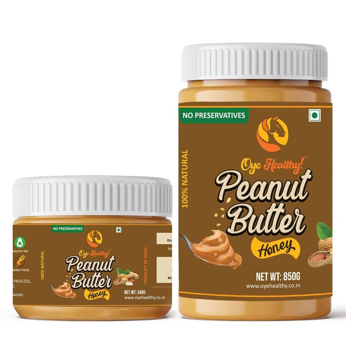 Oye Healthy Peanut Butter Natural Honey Combo Pack of 2 (850gm+340gm) | Grab2Buy