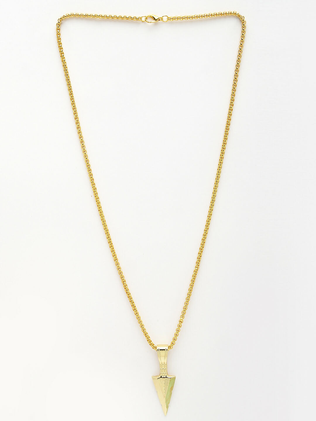 NVR Men's Set of 3 Multicolor Rhodium-Plated Arrow-Shaped Pendant With Chain 