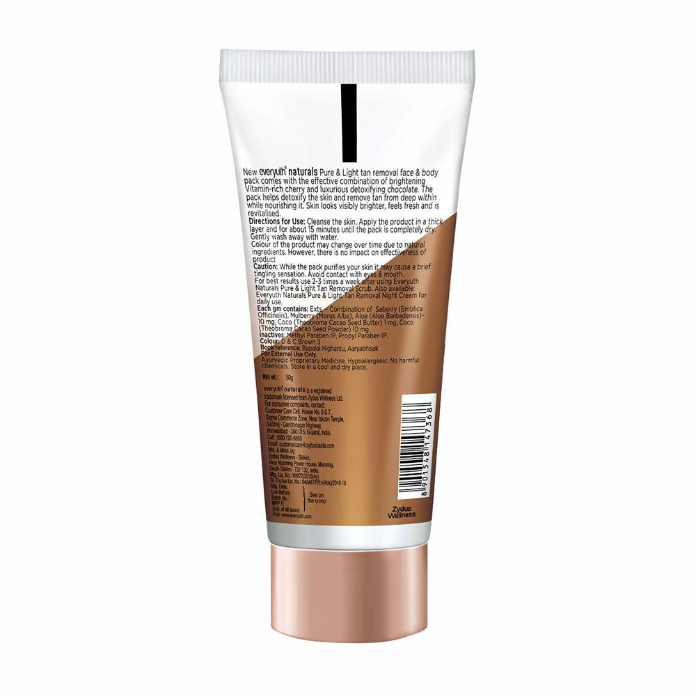 Everyuth Naturals Chocolate And Cherry Tan Removal Face & Body Pack 