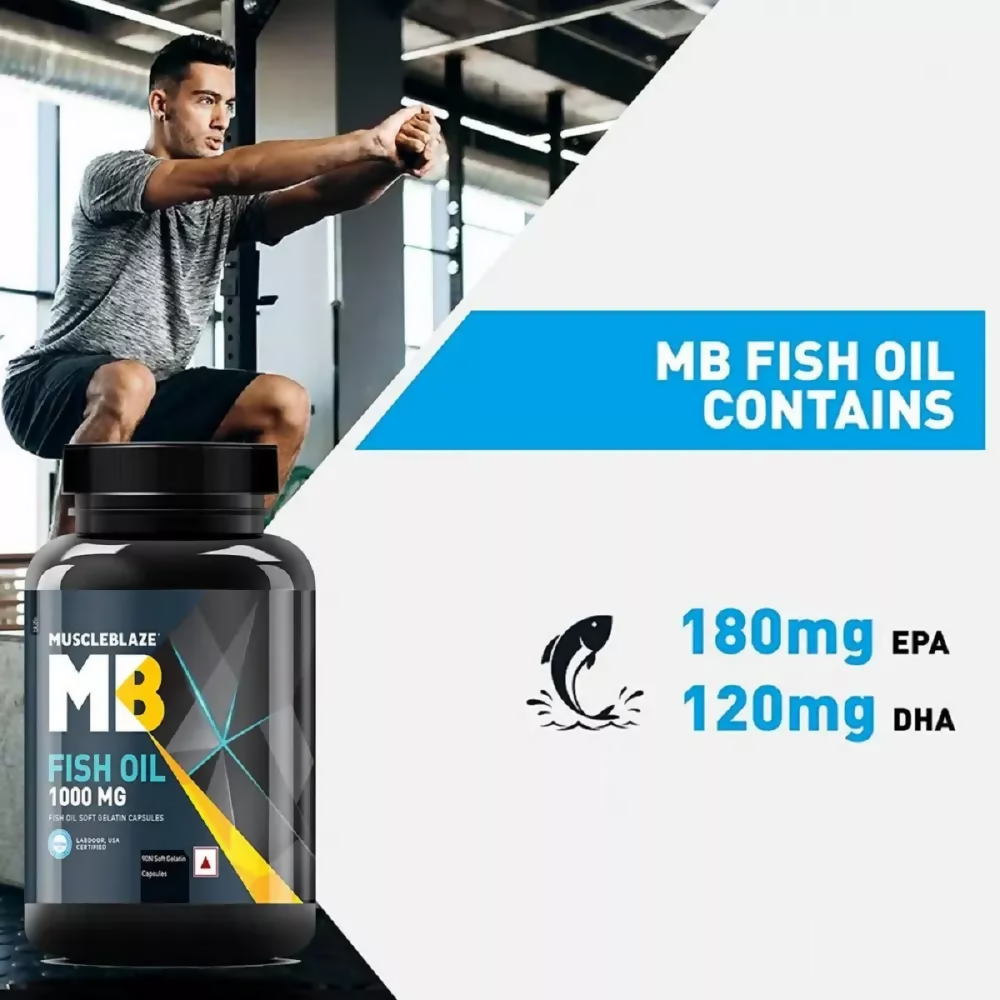 MuscleBlaze Fish Oil 1000 Mg Capsules 
