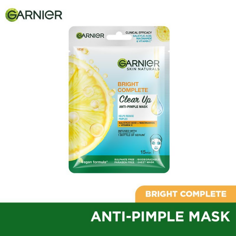 Garnier Bright Complete Anti Pimple Sheet Mask 