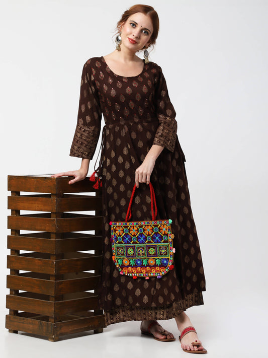 Cheera Double Layer Anarkali Dress - Distacart