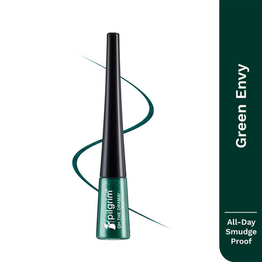 Pilgrim Metallic Eyeliner Green Envy, Long Lasting & Smudge Proof Enriched With Argan Oil - Grab2buy