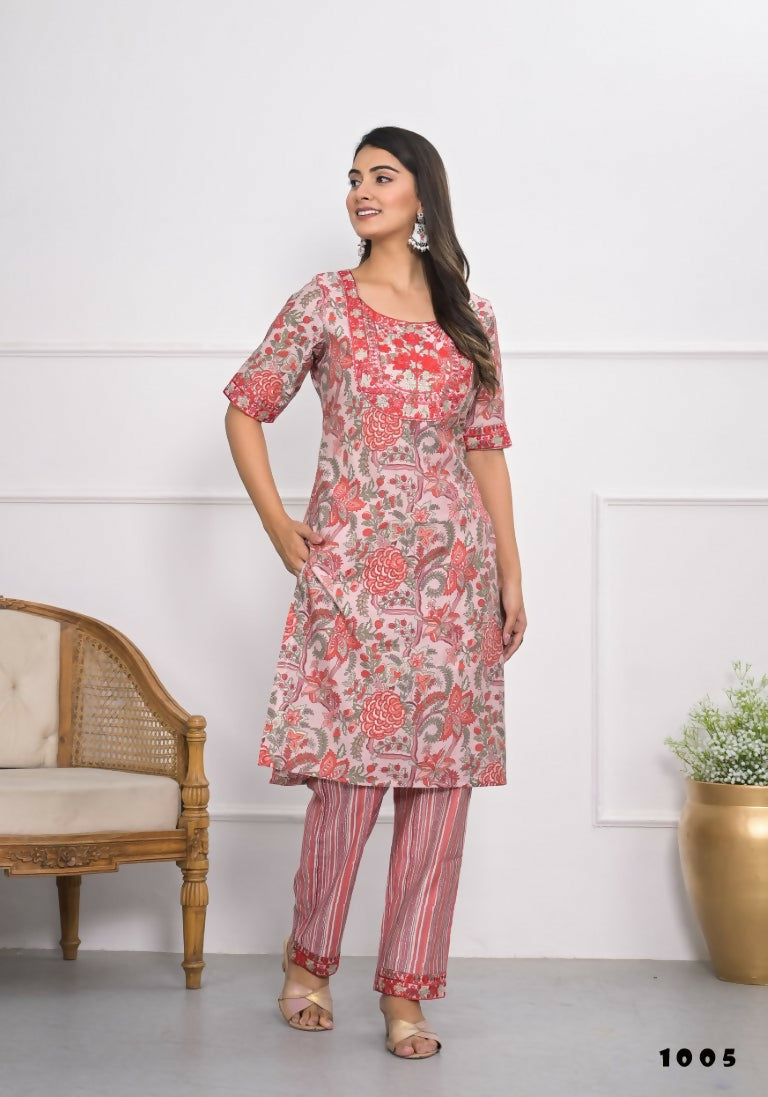 Festive Wear Ethnic Red chanderi Stitched Suit With Dupatta - Anbazaar | Grab2Buy