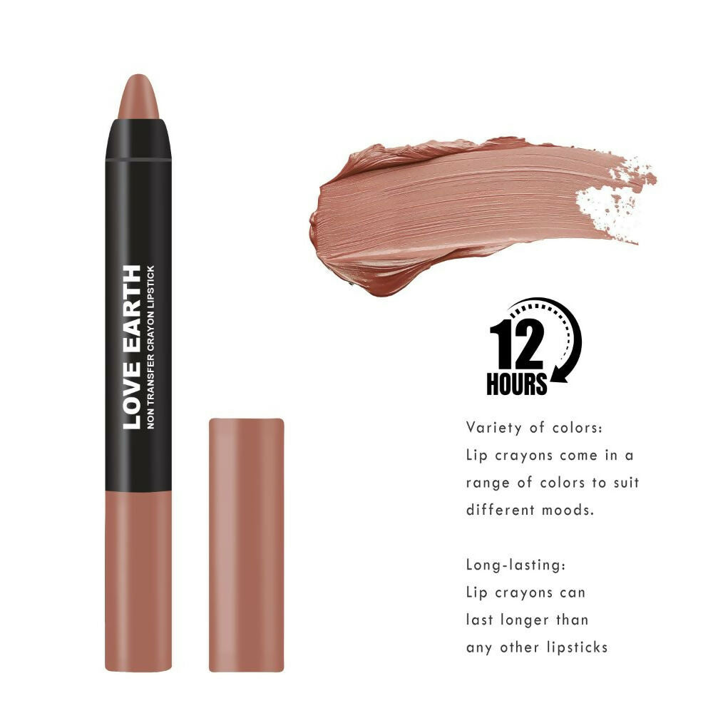 Love Earth Non Transfer Crayon Lipstick-Lupin 