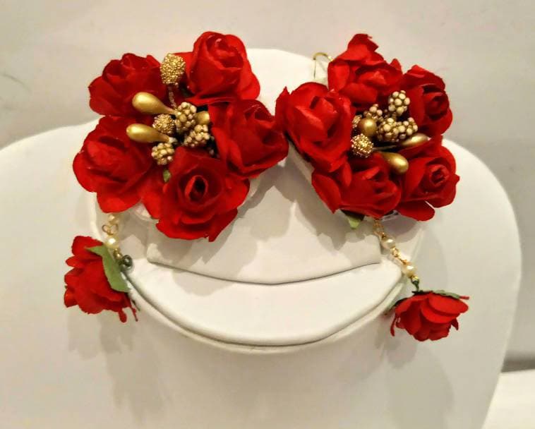 Artificial Flower Jewelry Set For Haldi