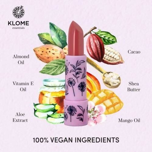 Klome Essentials Vegan Matte Lipstick-Cinnamon Pale Brown