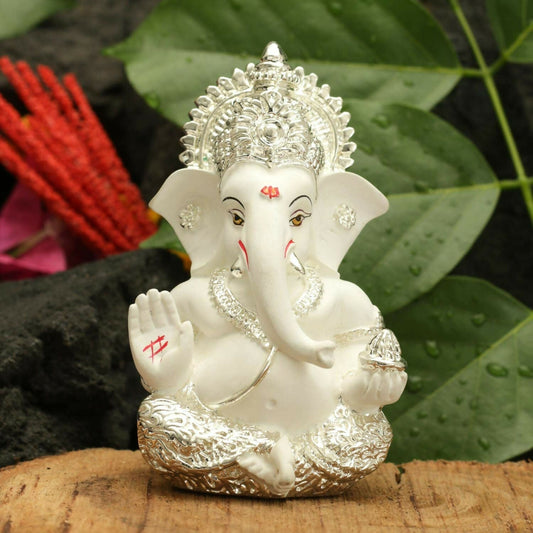 Collectible India Ganesha Idol Silver Plated - Grab2buy