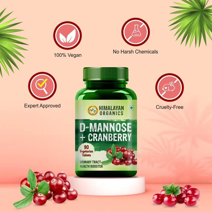 Himalayan Organics D-Mannose + Cranberry Vegetarian Capsules 