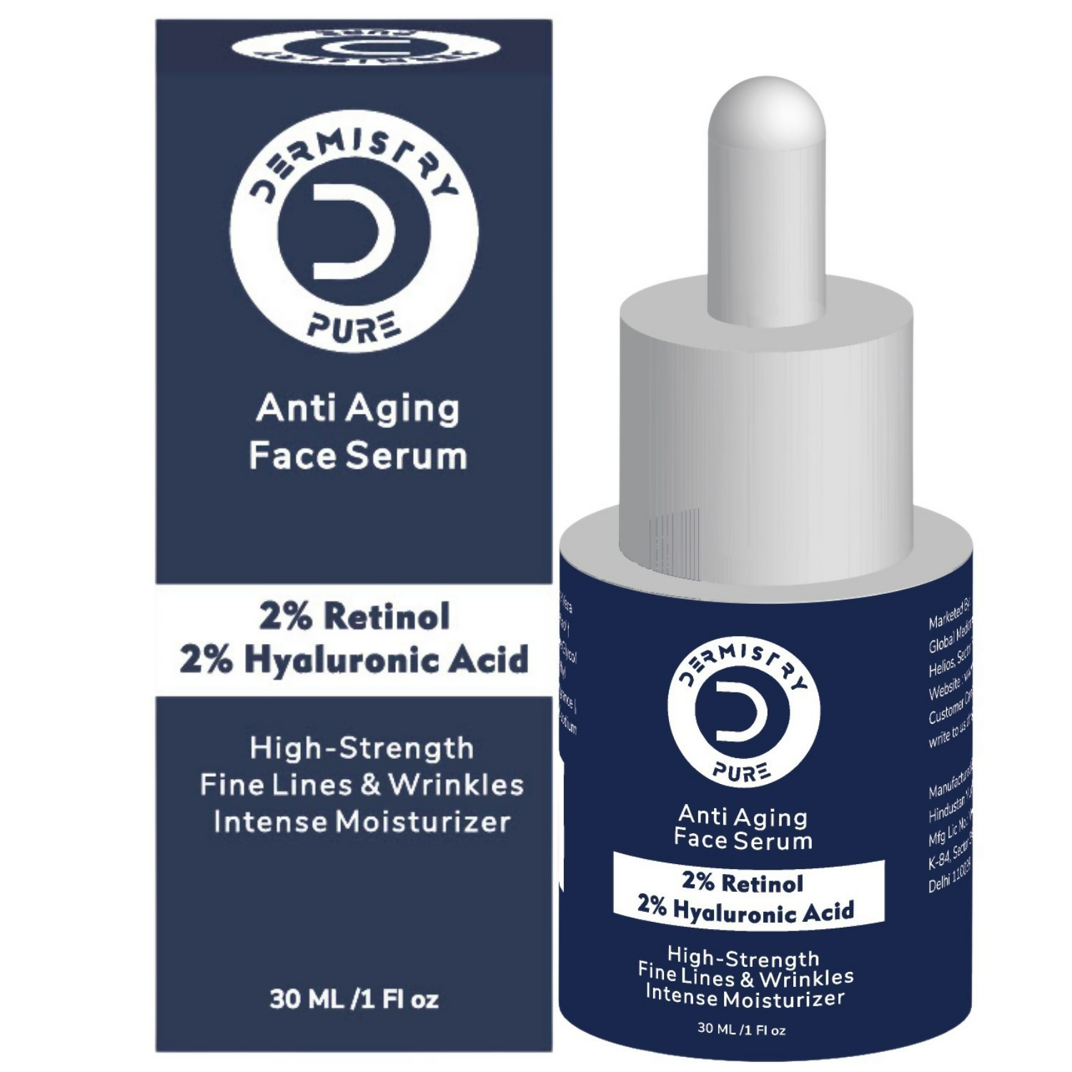 Dermistry 2% Retinol Hyaluronic Night Moisturizer Cream Serum For Anti Aging Fine Lines & Wrinkles 