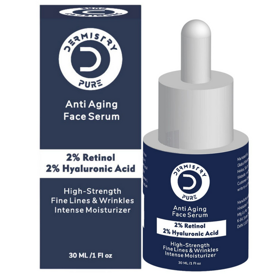 Dermistry 2% Retinol Hyaluronic Night Moisturizer Cream Serum For Anti Aging Fine Lines & Wrinkles 