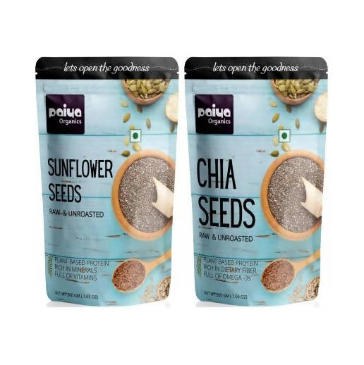 Paiya Organics Chia Seeds + Sunflower Seeds Combo - Grab2buy