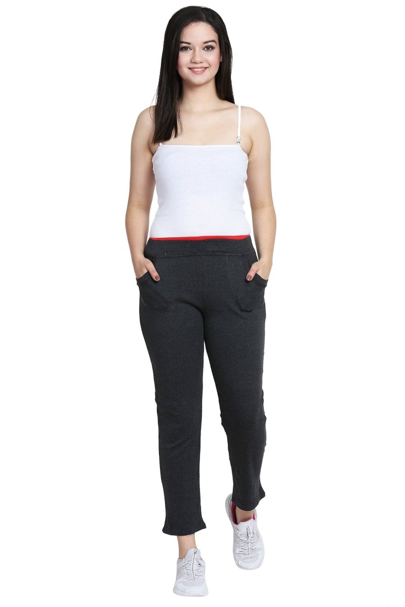 Asmaani Dark Grey color Hosiery Lower with Two Side Pockets.