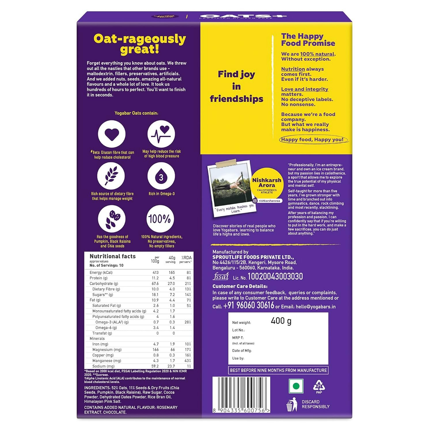 Yoga Bar Multigrain Energy Snack Bars - Dark Chocolate Flavour Premium Super Oats Combo  Grab2Buy Yoga Bar Grab2Buy