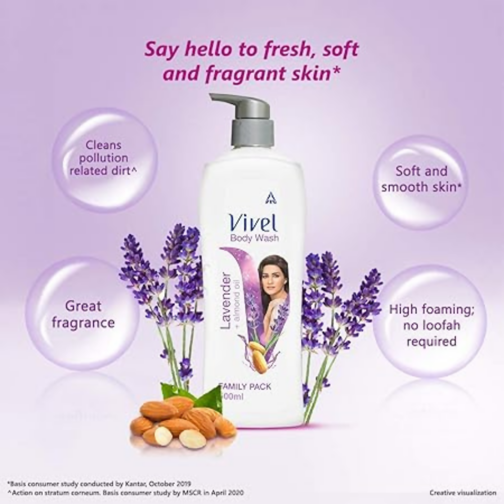 Vivel Body Wash, Lavender & Almond Oil And Mint & Cucumber, Shower Creme Combo Pack  Grab2Buy Vivel Grab2Buy