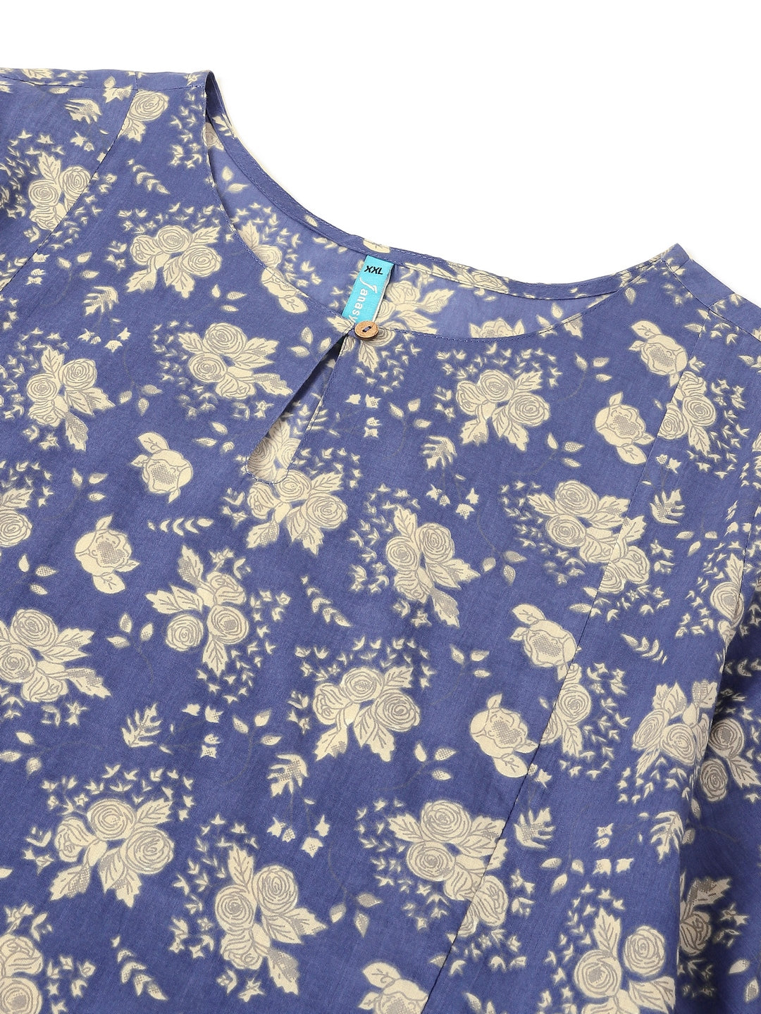 Janasya Bright Cotton Floral Fit & Flare Dress 
