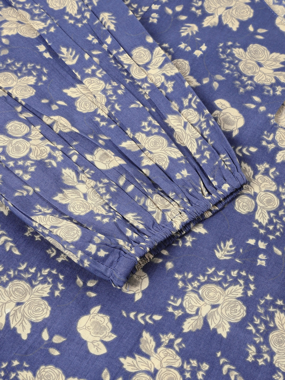 Janasya Bright Cotton Floral Fit & Flare Dress 