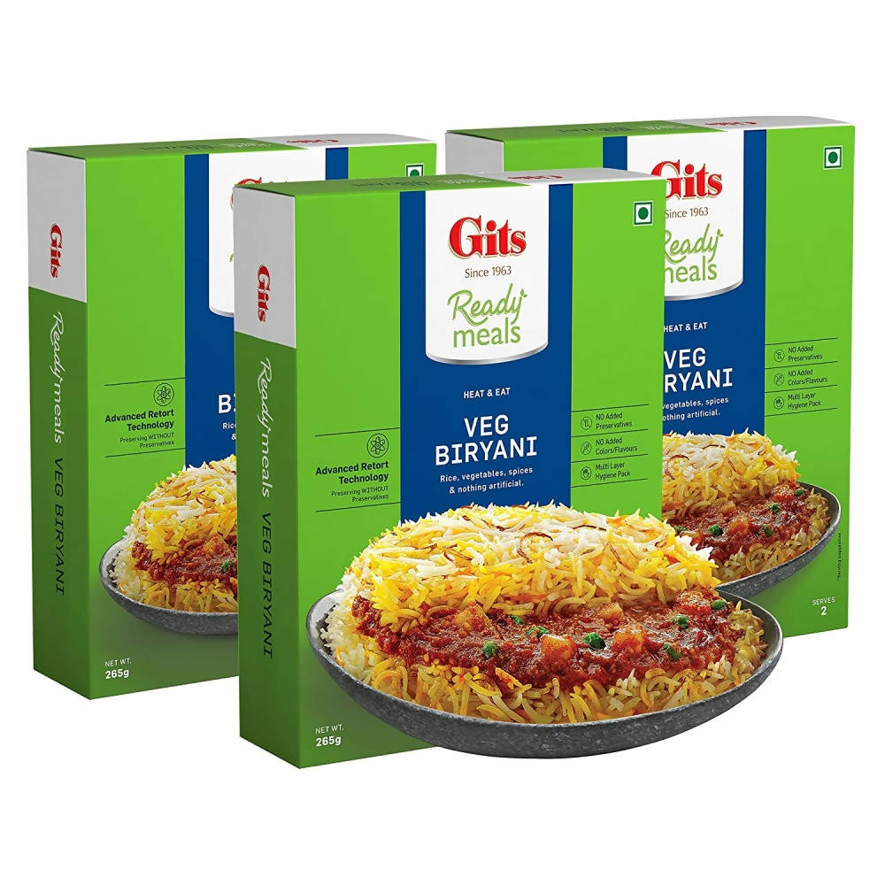 Gits Ready Meals Heat & Eat Veg Biryani - Grab2buy