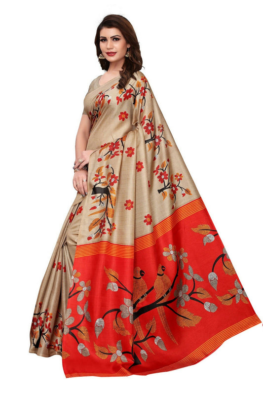 Vamika Chiku Kalamkari With Jhalar Khadi Silk Saree - Grab2buy