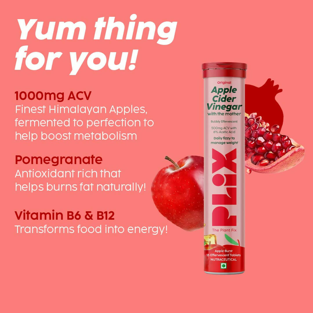 PLIX The Plant Fix Apple Cider Vinegar Effervescent Tablets with Mother - Apple 