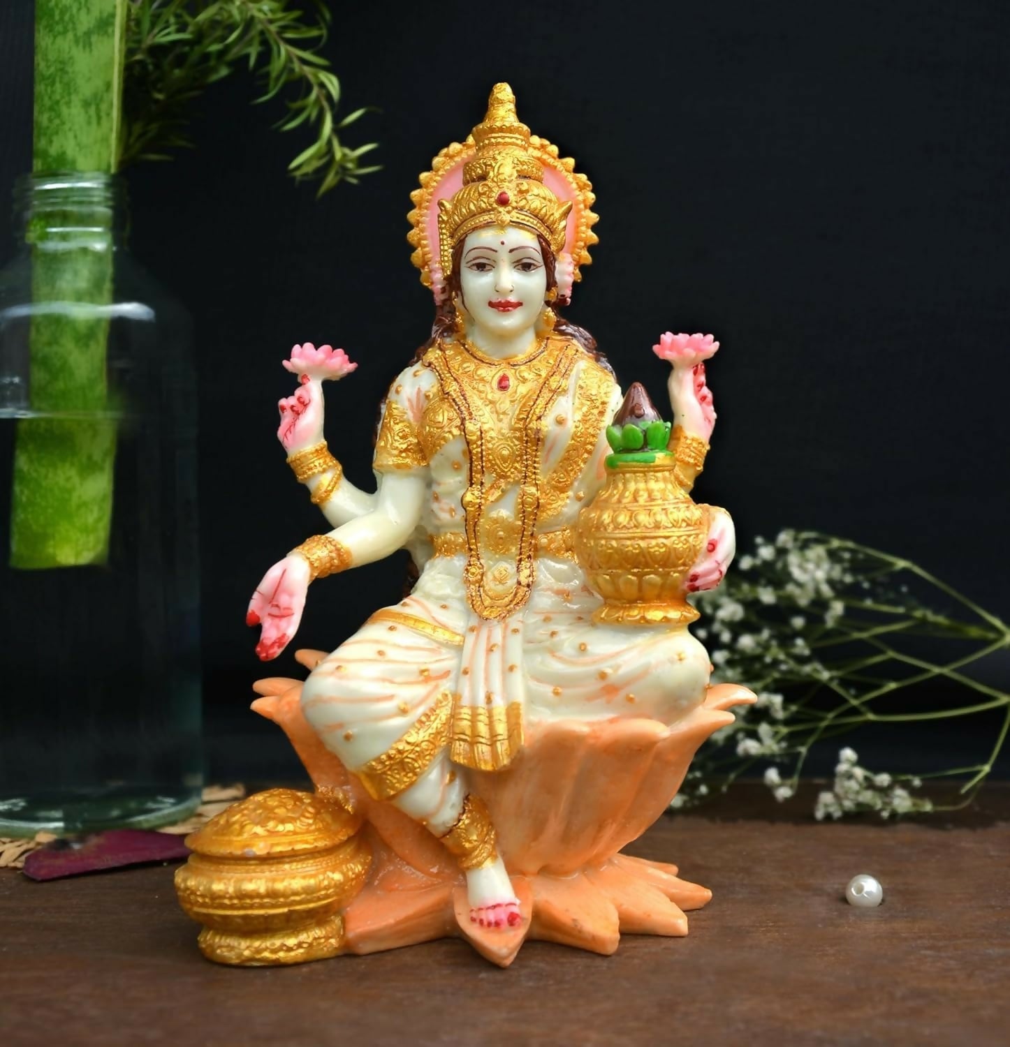 Shri balaji craft Marble Lakshmi Ji Sculpture for Pooja Room - Grab2buy