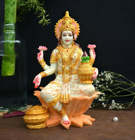 Shri balaji craft Marble Lakshmi Ji Sculpture for Pooja Room - Grab2buy