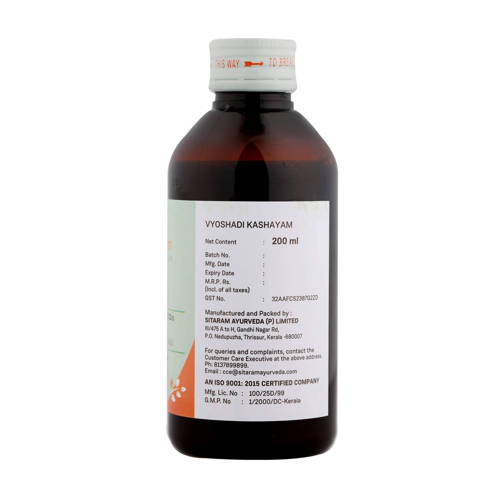 Sitaram Ayurveda Vyoshadi Kashayam 