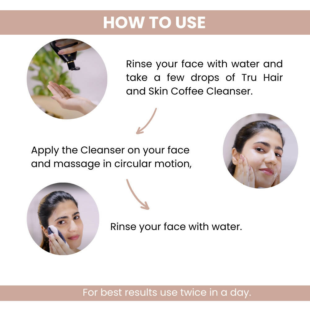 Tru Hair & Skin Coffee & Hyaluronic Acid Face Cleanser  Grab2Buy Tru Hair & Skin Grab2Buy