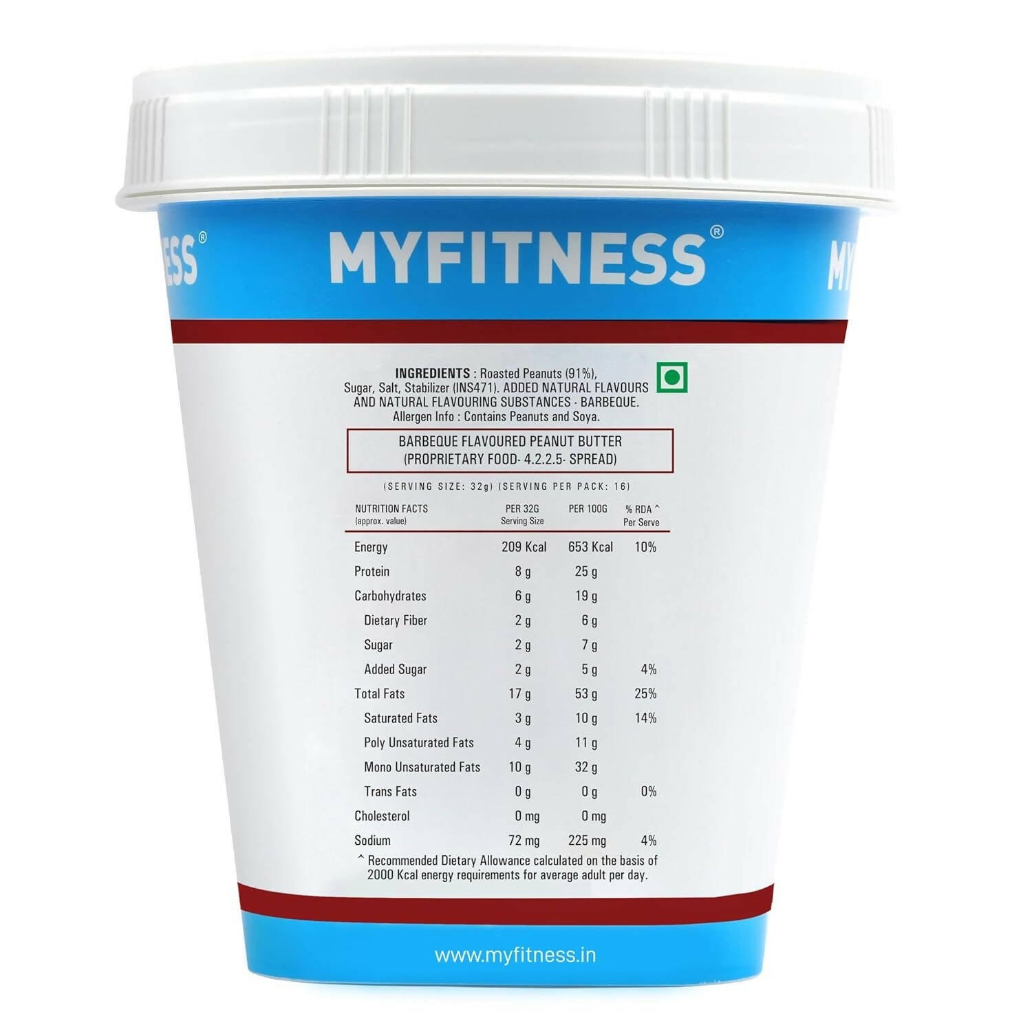 Myfitness Schezwan High Protein Spread & Dip Spicy Smooth Peanut Butter - Grab2buy