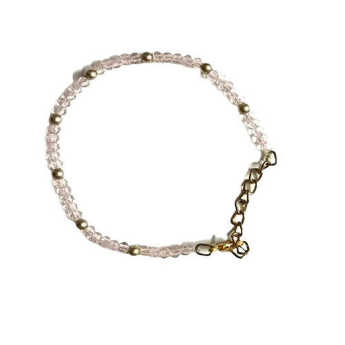 Tiaraa Pink Alloy Beads Bracelets With Stones For Girls 