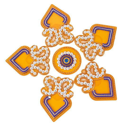 Kundan HandiKrafts Designer Double Kairi Rangoli Yellow (Baby) - Grab2buy