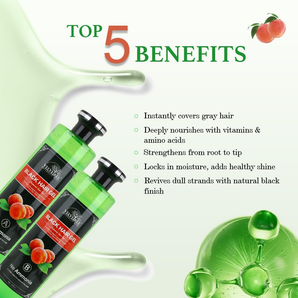 Velvetree Natural Black Hair Gel Dye (Black Hair Gel)  Grab2Buy Velvetree Grab2Buy