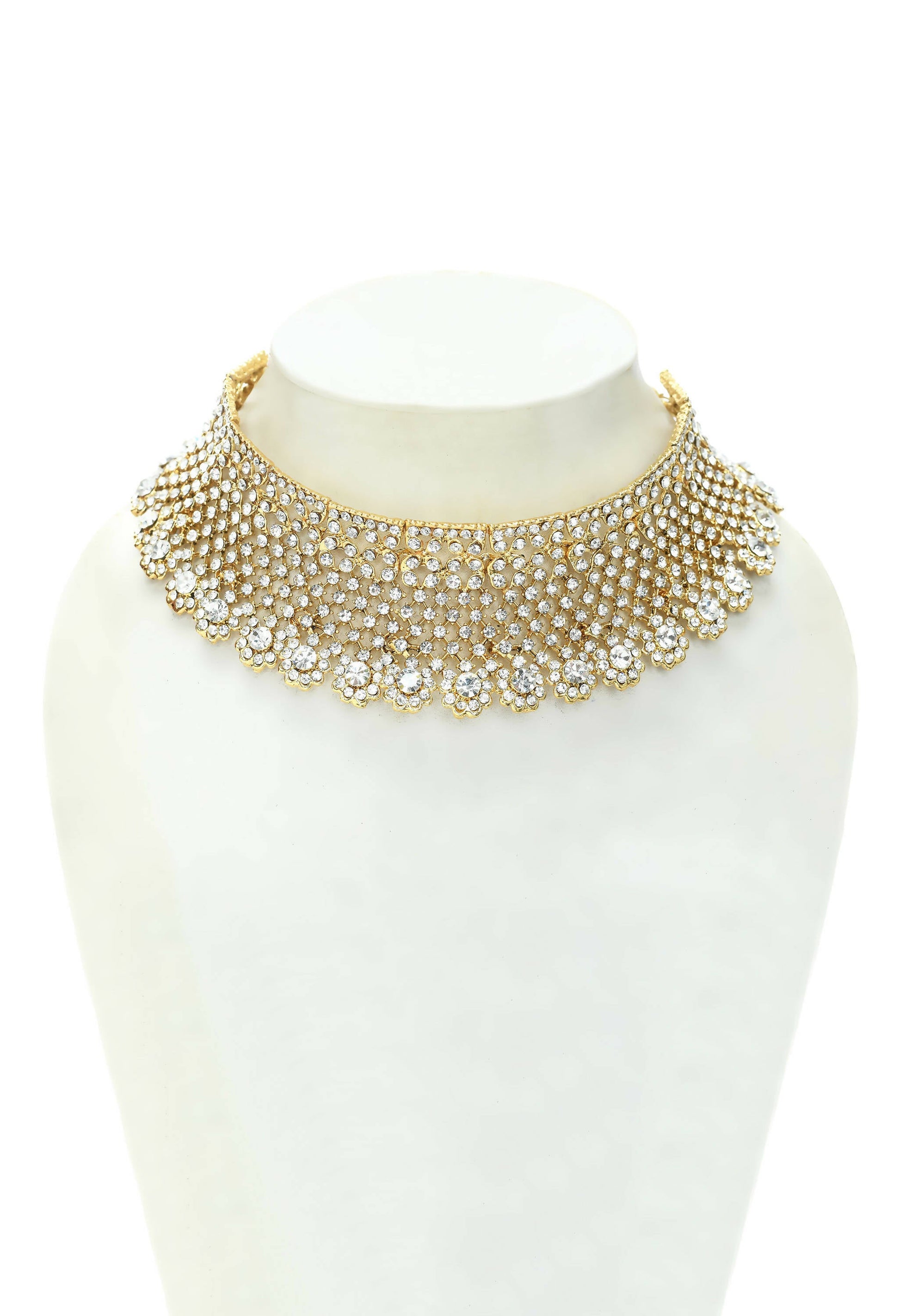 Mominos Fashion Johar Kamal Traditional Rajwadi Design Heavy Golden Colour Necklace Set - Grab2buy