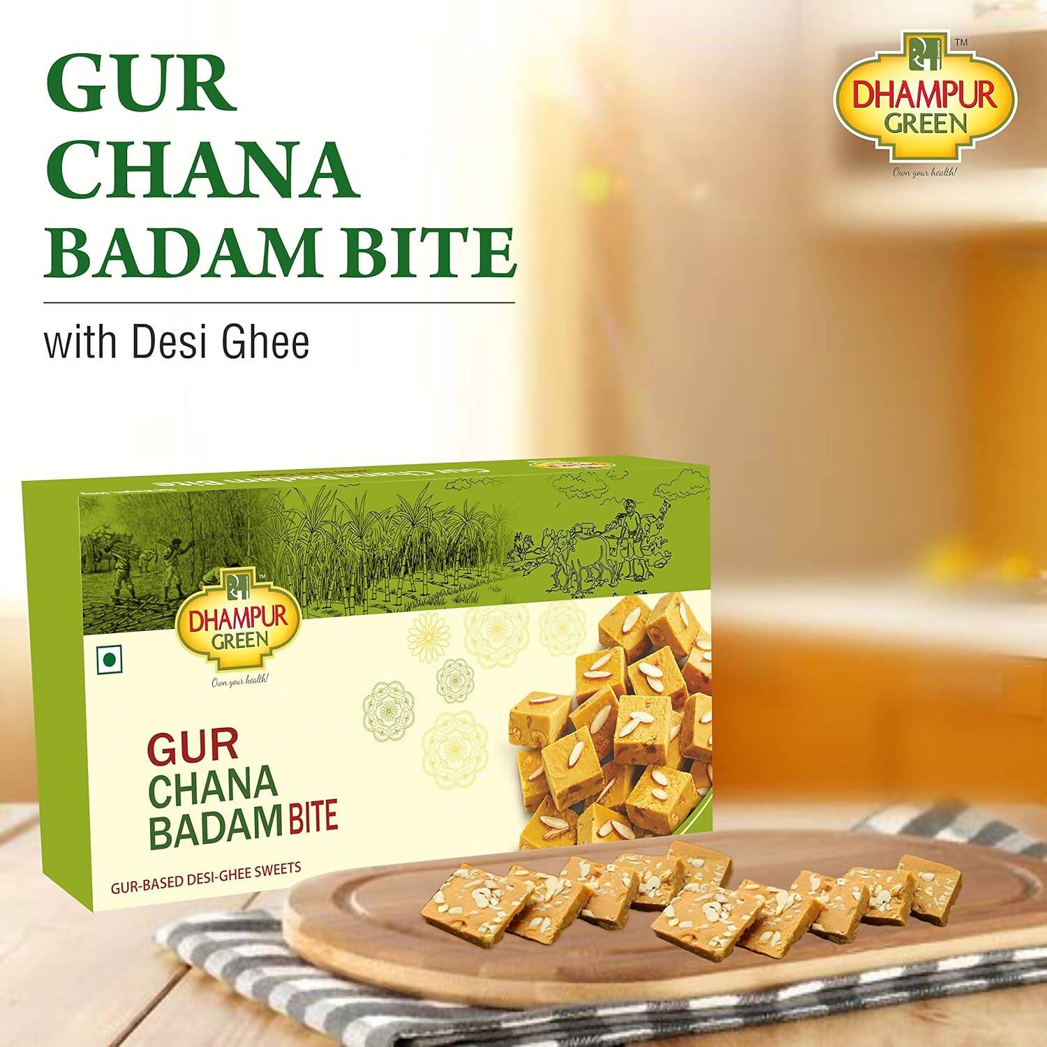 Dhampur Green Gur Chana Badam Bite 