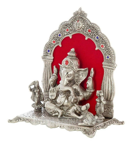 International Gift Silver-Plated Oxidized Finish Ganesha Idol - Grab2buy