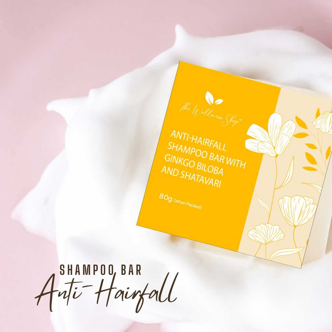 The Wellness Shop Anti Hairfall Shampoo Bar With Ginkgo Biloba And Shatavari  Grab2Buy The Wellness Shop Grab2Buy