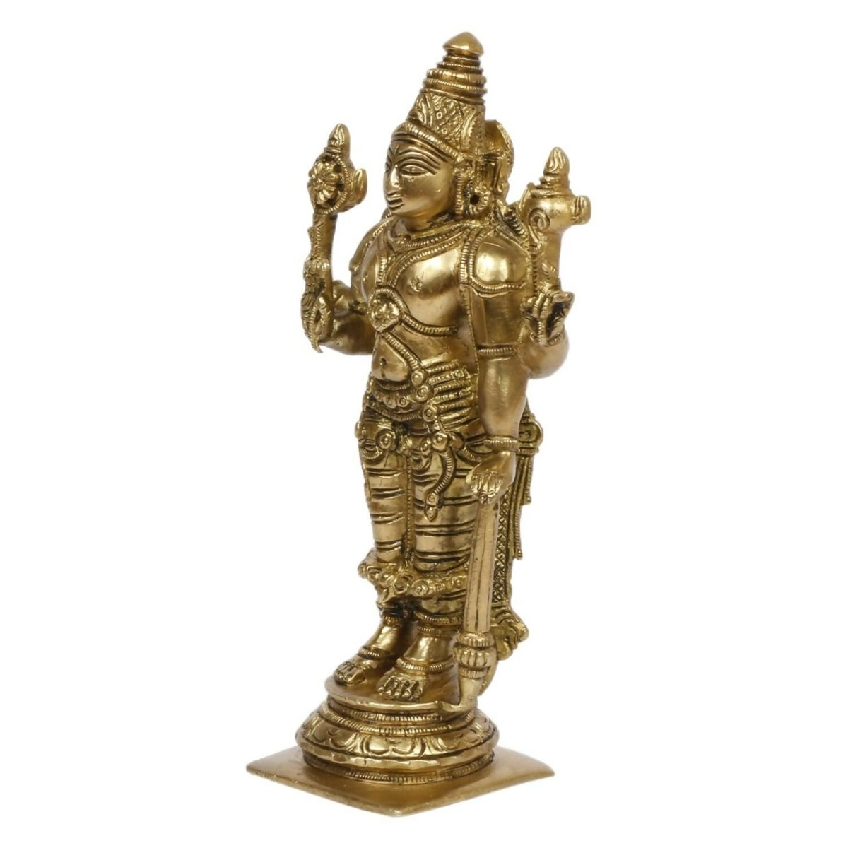 Artvarko Brass Lord Bhagwan Vishnu Narayana With Shankh Chakra Idol - Grab2buy
