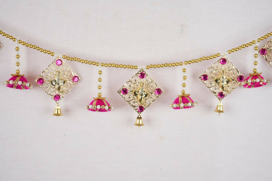 Kundan HandiKrafts Metal Square Plate Ganesha Thoranna - Grab2buy