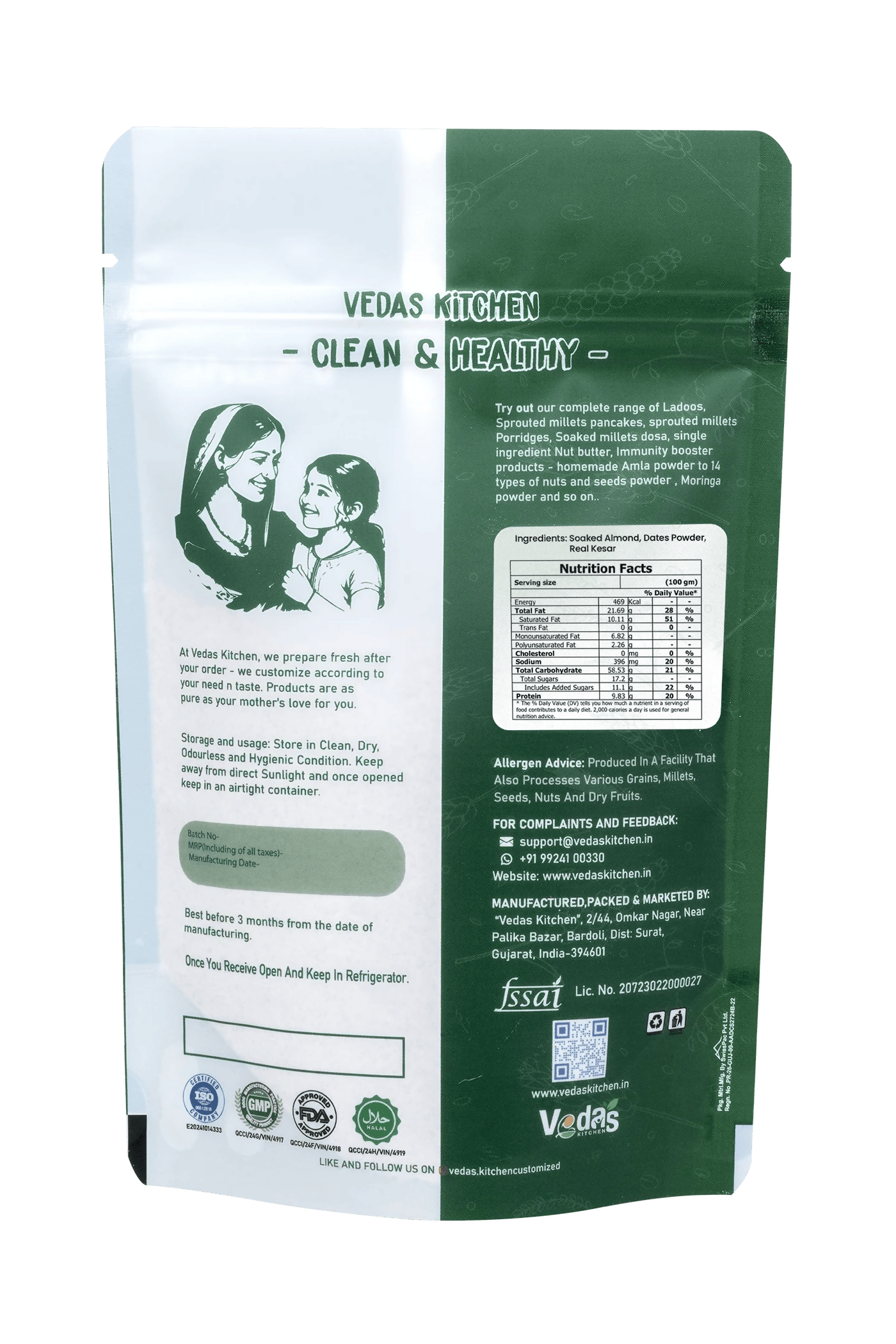 Vedas Kitchen Kesari Badam Milk Mix  Grab2Buy Vedas Kitchen Grab2Buy