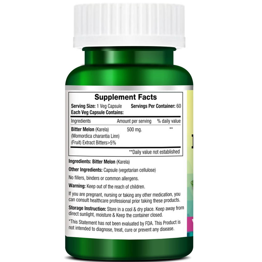 Morpheme Remedies Bittermelon (Karela) Capsules 