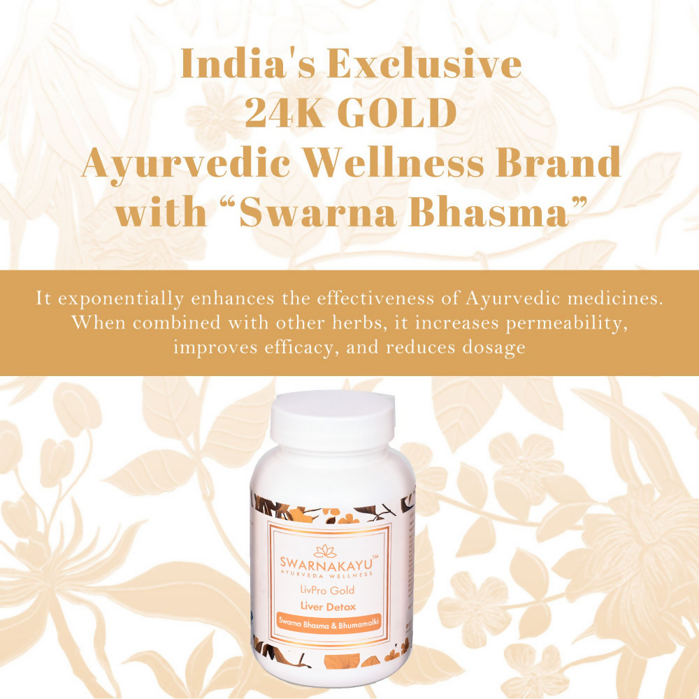 Swarnakayu LiverPro Gold Liver Detox Tablets With Swarna Bhasma & Bhumamalki 