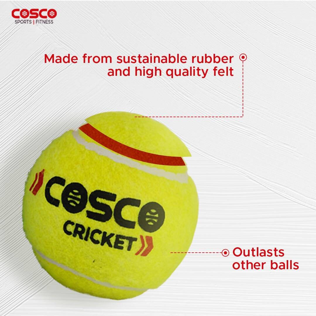 Cosco Light Cricket Tennis Balls (Pack of 3) - Limited Time Offer Genie India