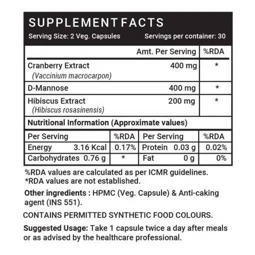 Inlife Cranberry D-Mannose Capsules 