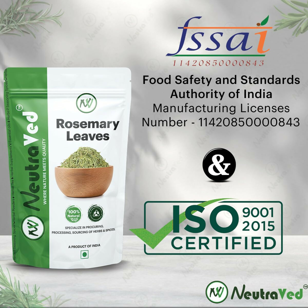 NeutraVed Rosemary Leaves For Hair Growth & Hair Fall Control 