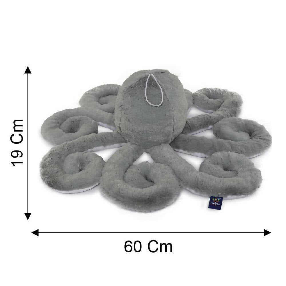 Webby Giant Realistic Stuffed Octopus Animals Soft Plush Toy-Grey  Grab2Buy Webby Grab2Buy
