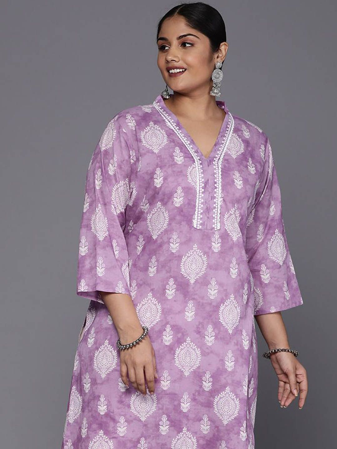 Sztori Ethnic Motifs Printed Regular Cotton Straight Kurta